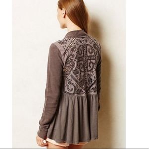 Anthropologie Monday Sunday embroidered cardigan